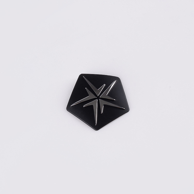 작은 로고 스테인리스 스틸 금속 라벨 자체 접착 후 접착제 OEM 설치